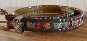 Bedazzled Belt Brown Size XS thumbnail 2