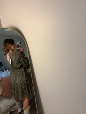 A New Day leopard print long sleeve babydoll dress (Target) thumbnail 3
