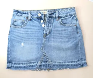 PacSun 27 Cotton Button Fly Denim Jeans Mini Skirt thumbnail 1