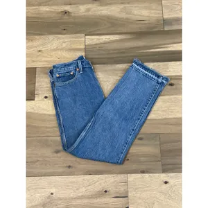 Levi’s Premium Wedgie Straight Cropped High Rise Button Fly Raw Hem Cotton Denim thumbnail 15