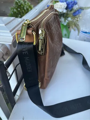 Steve Madden Taupe Embossed Crossbody with Black Tassel Strap thumbnail 3