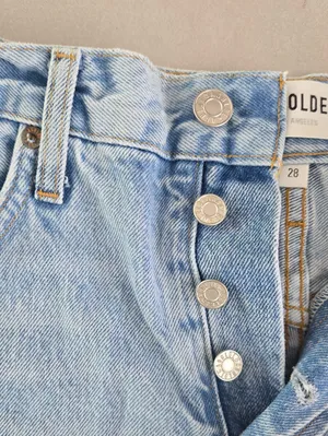 Agolde Light Blue Distressed Women's Denim Shorts Size 28 thumbnail 6