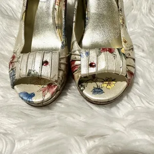 Steve Madden Y2K Floral Slingback Peep-toe Wedge Sz 7 thumbnail 3