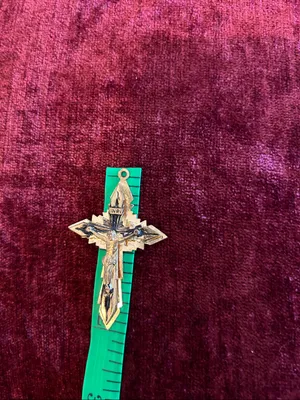 Vintage Crucifix Pendant (No Chain Included) in Brass Tone thumbnail 3
