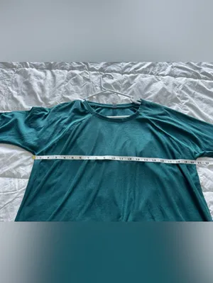 Beyond Yoga Featherweight Daydreamer Teal Long Sleeve Medium Pullover Top thumbnail 6