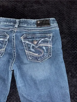 Silver Jeans Co Women’s Aiko Mid Rise Jeans Blue Dark Wash Size 28 thumbnail 7