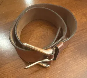 Vera Pelle Leather Belt Italian Brown Sz 32 thumbnail 1