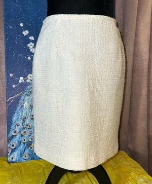 Vintage Ann Taylor Size 4 Wool Blend Cream Skirt thumbnail 1