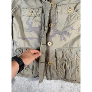 Hollister Vtg Womens Camo Cargo Utility Field Jacket‎ Cotton Size Lg Military thumbnail 5