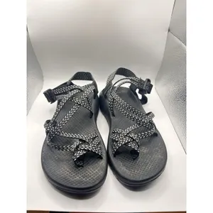 Chaco Z Cloud 2 Women 7 Boost Black White Chevron Strappy Toe Loop Sport Sandals thumbnail 3