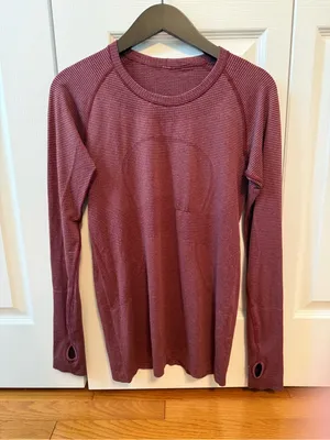 Lululemon Swiftly Tech Long Sleeve Crew in Heathered Rosewood thumbnail 2
