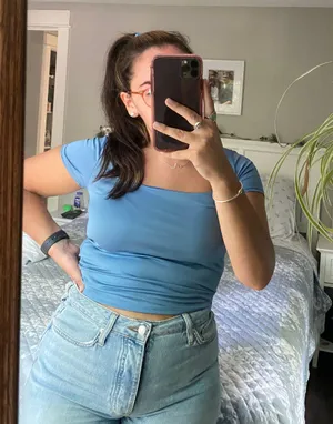 Live in the Moment Blue Crop Top thumbnail 1