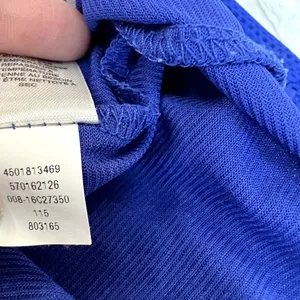 Chico's Bright‎ Blue Textured Design Top Size 2 Like Medium thumbnail 5
