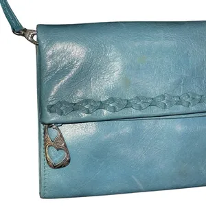Brighton Turquoise Leather Purse Crossbody Western Cowboy 90s Wallet Vintage thumbnail 4