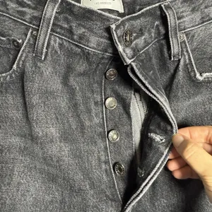 Agolde Womens Dame Jeans Size 29 Wide Leg Button Fly Ditch Black Cuffed thumbnail 5