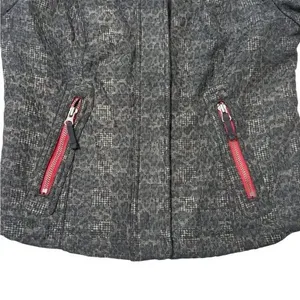 We The Free Moto Jacket‎ Leopard Print Red Trim Pockets Full Zip Size 2 thumbnail 9