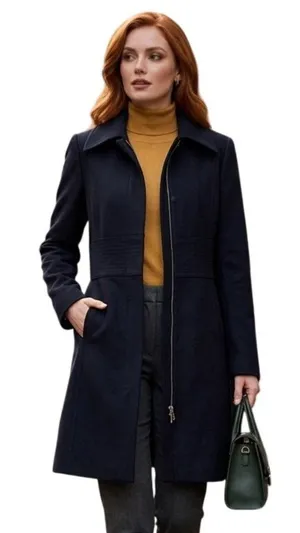 Kenneth Cole Reaction Structured Mid-Length Wool Blend Modern Winter Coat 12 thumbnail 1