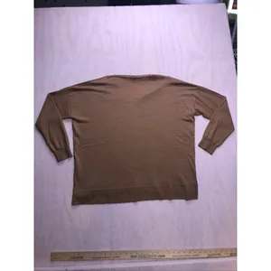 J.Crew V-Neck Sweater Women XL Brown Merino Wool‎ Oversized Pullover Classic thumbnail 9