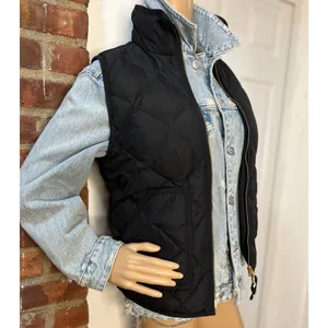 J.Crew Navy Diamond Quilted Puffer Vest Two-Way Zip Women’s XXS thumbnail 4