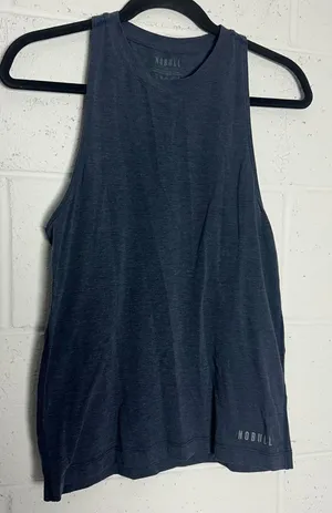 NOBULL Womens Racerback Tank Top Heather Navy Blue High Neck Training Shirt XS thumbnail 1