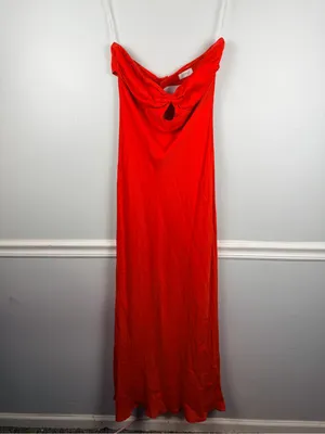 Meshki - Antonella Strapless Keyhole Maxi in Red size large thumbnail 4