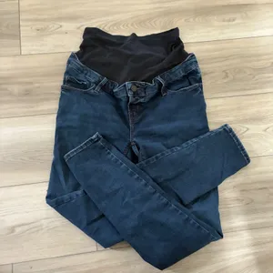Old Navy Maternity Rockstar Skinny Jeans Premium Full Panel Dark Wash Size Large thumbnail 2