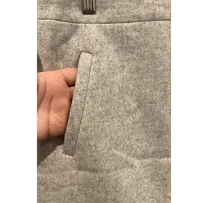 J.Crew Light Gray Marled Wool Blend Front Zip Pockets Mini Skirt thumbnail 3