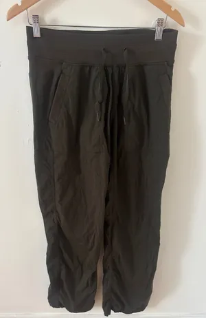 Lululemon Dance Studio Mid-Rise Crop Dark Olive Green Joggers Size 6 LW5CFWR thumbnail 1