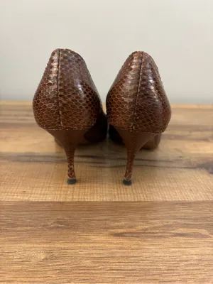 YSL Yves Saint Laurent Lizard Print Leather Stiletto High Heels thumbnail 8