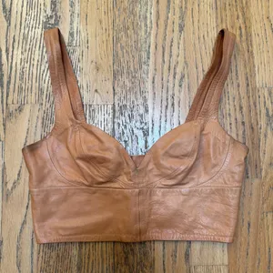 H&M Conscious Leather Corset‎ Crop Top Bralette size XS thumbnail 1