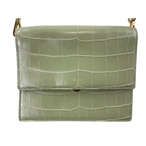JW Pei Mini Flap Green Croc Faux Leather Vegan Crossbody Strap Bag Handbag OS thumbnail 2