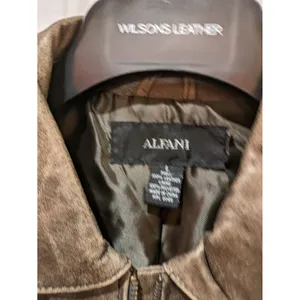 Alfani Leather “Distressed” Bronze Jacket Biker Moto Size L Zippers Fla… thumbnail 9