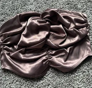 Satin Bandeau Top in Brown Pink Size M thumbnail 1