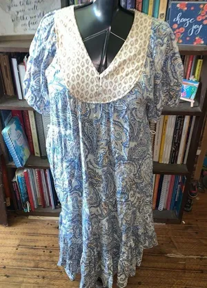 Lucky Brand paisley Jacobean flowy S Mumu lounge dress thumbnail 1