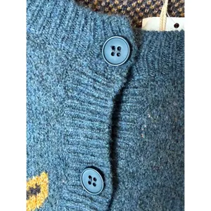 Mystree Floral Cardigan Sweater Women Small Blue Purple NWT Button Knit‎ Boho thumbnail 8