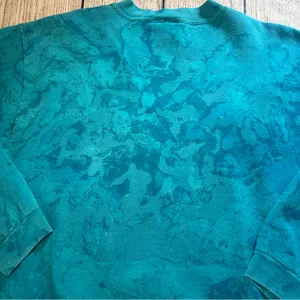 Vintage 90s Caribbean Sweater Adult Medium Blue Pullover Retro Watercolor Nature thumbnail 8