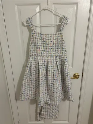 Avec Les Filles Women's Bow-Back Tweed Mini Dress New Size 10 Homecoming thumbnail 4