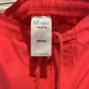 Catalina Women Swim Shorts Pink Elastic Waist Drawstring Pocket Size L Vacation thumbnail 7