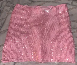 White Fox Boutique Sequin Mini Skirt Pink thumbnail 1