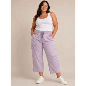 Hollister Womens Pants XXL Lavender Adjustable-Rise Baggy Cargo Wide Leg thumbnail 2