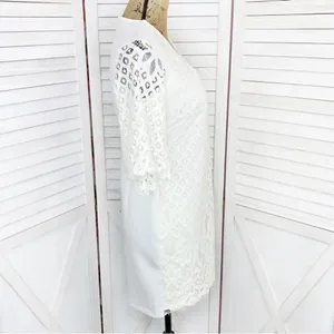 Alexia Admor Lace‎ Front Bell Sleeve Sheath Dress Small Ivory White Half Sleeve thumbnail 3