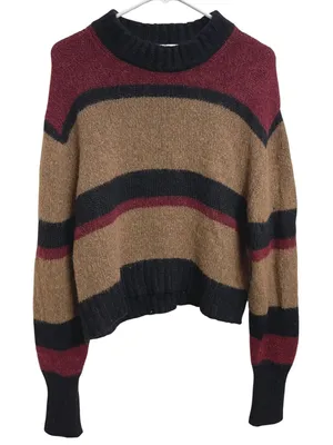 Veronica Beard Magda Stripe Alpaca Merino Wool Sweater Preppy Quiet Luxury M thumbnail 1
