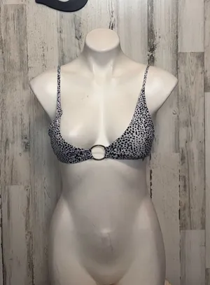 SheIn Leopard Print O-Ring Bikini Top Womens Small White Black Swim Top thumbnail 1