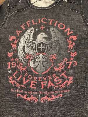 Affliction Reversible Thermal Shirt Mens XL Gray Long Sleeve Y2K Cyber thumbnail 9
