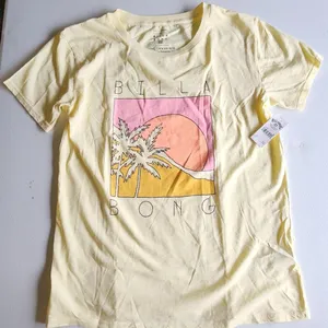 NWT Billabong Women's Yellow T-shirt Graphic thumbnail 1