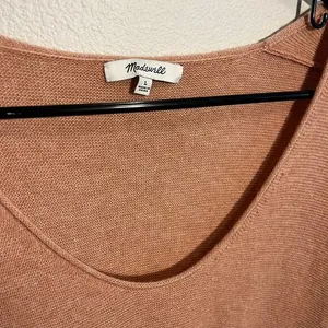 Madewell‎ Heather Rose Pink Scoop Neck Kimball Pullover Sweater - Large thumbnail 4