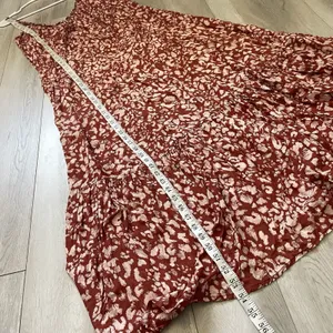 Anthropologie Maxi Dress floral backless tiered tank womens Red medium vacation thumbnail 6