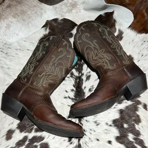 Ariat 15834 Legend Square Toe Brown Pull‎ On Leather Cowboy Boots - 9B BB2 thumbnail 6