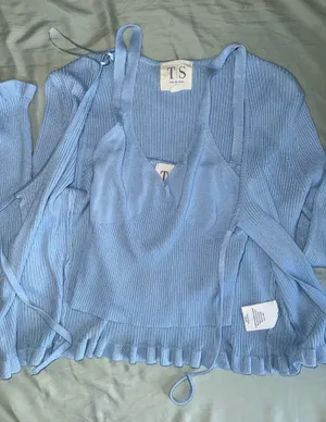 Twine & String ribbed Cardigan & cami set thumbnail 2