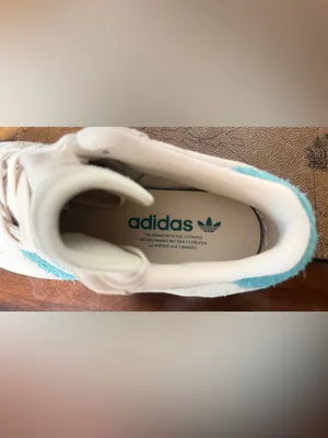 Adidas RIVALRY LUX LOW sneakers off white/teal color size M6/W7. (No Box) thumbnail 7